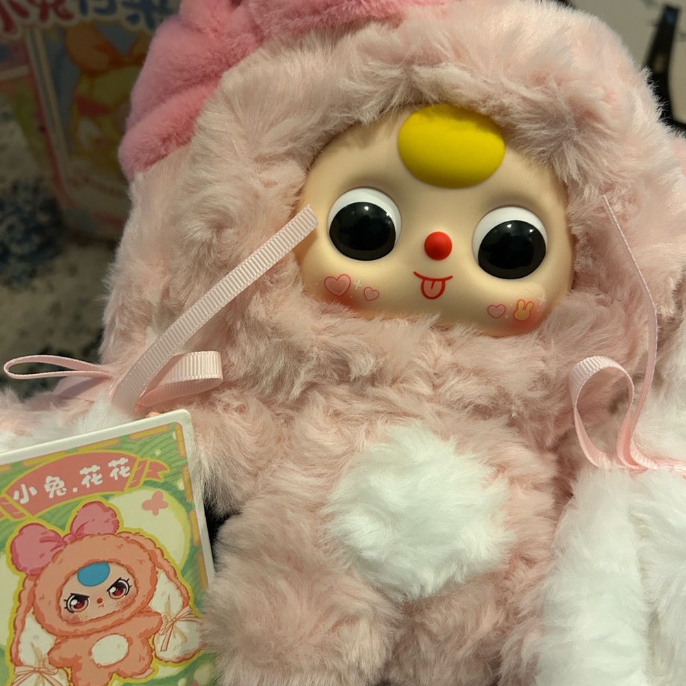 Authentic Labubu Maymei x Top Toy Baby Three Bunny Plush